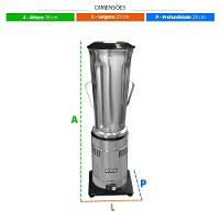 Liquidificador Profissional Industrial Baixa Rotação Copo Inox 8L 3500 RPM 368W LQL.8 Metvisa 110V - 2