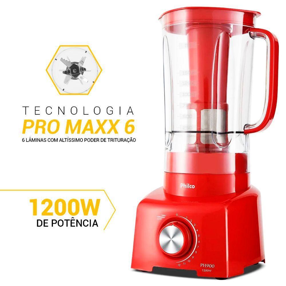 Liquidificador Philco PH900 Vermelho 1200W 220V - 6