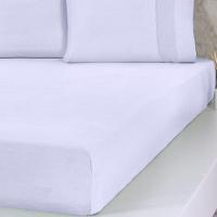 Lençol Solteiro Bella Cama Malha 100% Algodão 88x188x30cm Branco - 5