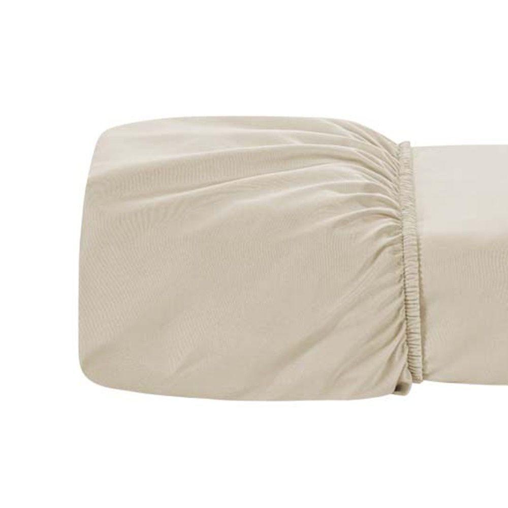 Lençol Avulso King Percal 200 Fios De Poliéster Sleep 100% Poliéster - Bege - 2