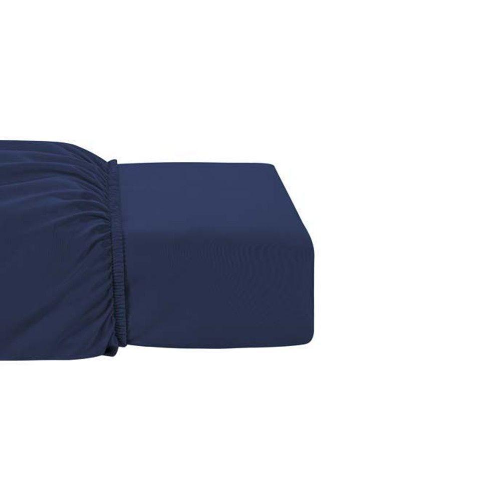 Lençol Avulso Casal Percal 200 Fios De Poliéster Sleep 100% Poliéster - Azul Marinho - 3