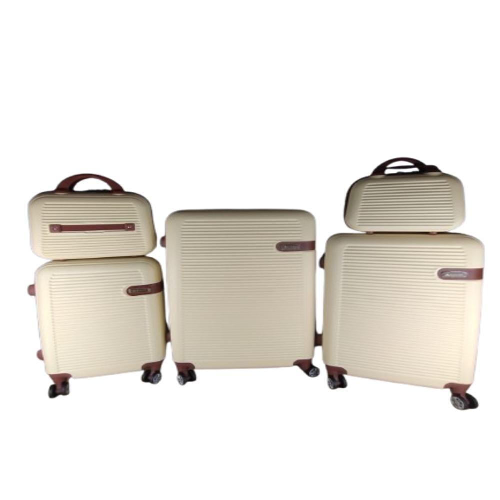 Conjunto Mala Viagem Em Abs E Frasqueira 5 Peças Kit Branco Navajo - 6