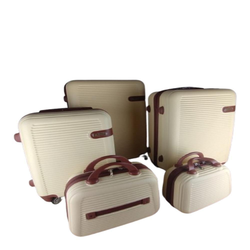Conjunto Mala Viagem Em Abs E Frasqueira 5 Peças Kit Branco Navajo - 7