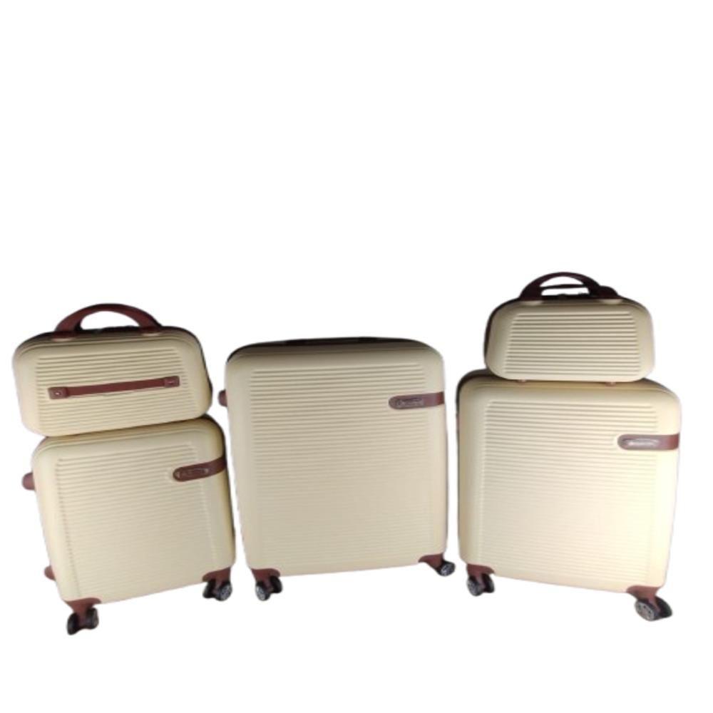 Conjunto Mala Viagem Em Abs E Frasqueira 5 Peças Kit Branco Navajo - 8