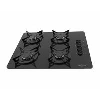 Cooktop Fogatti à Gás Fgt 4b Vidro Preto Flange Esmaltada Preto Bivolt - 1