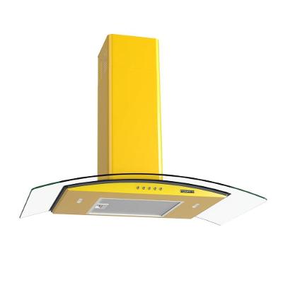 Coifa de Parede Fogatti Clean Vidro Curvo 80cm com Led Amarelo 110V