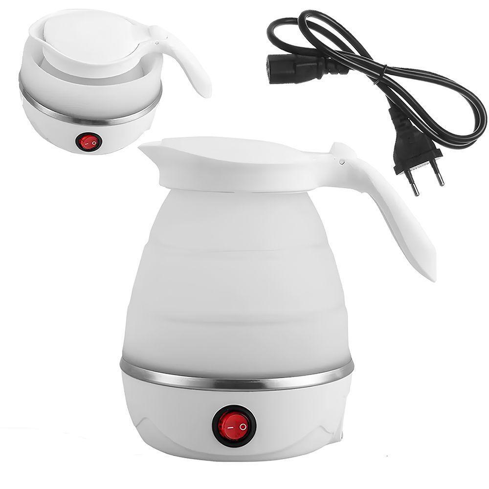 Chaleira Dobrável Elétrica 100v 600ml Branca Portátil Silicone Resistente Ao Calor - 2