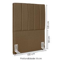Cabeceira Solteiro 100 Cm Com Frame Dalia Linho Marrom Artte Marrom - 6