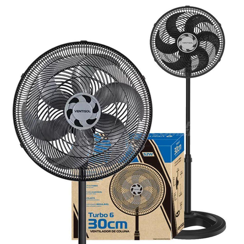 Ventilador Coluna 30cm Com 6 Pás 127v Turbo 6 Ventisol - 1
