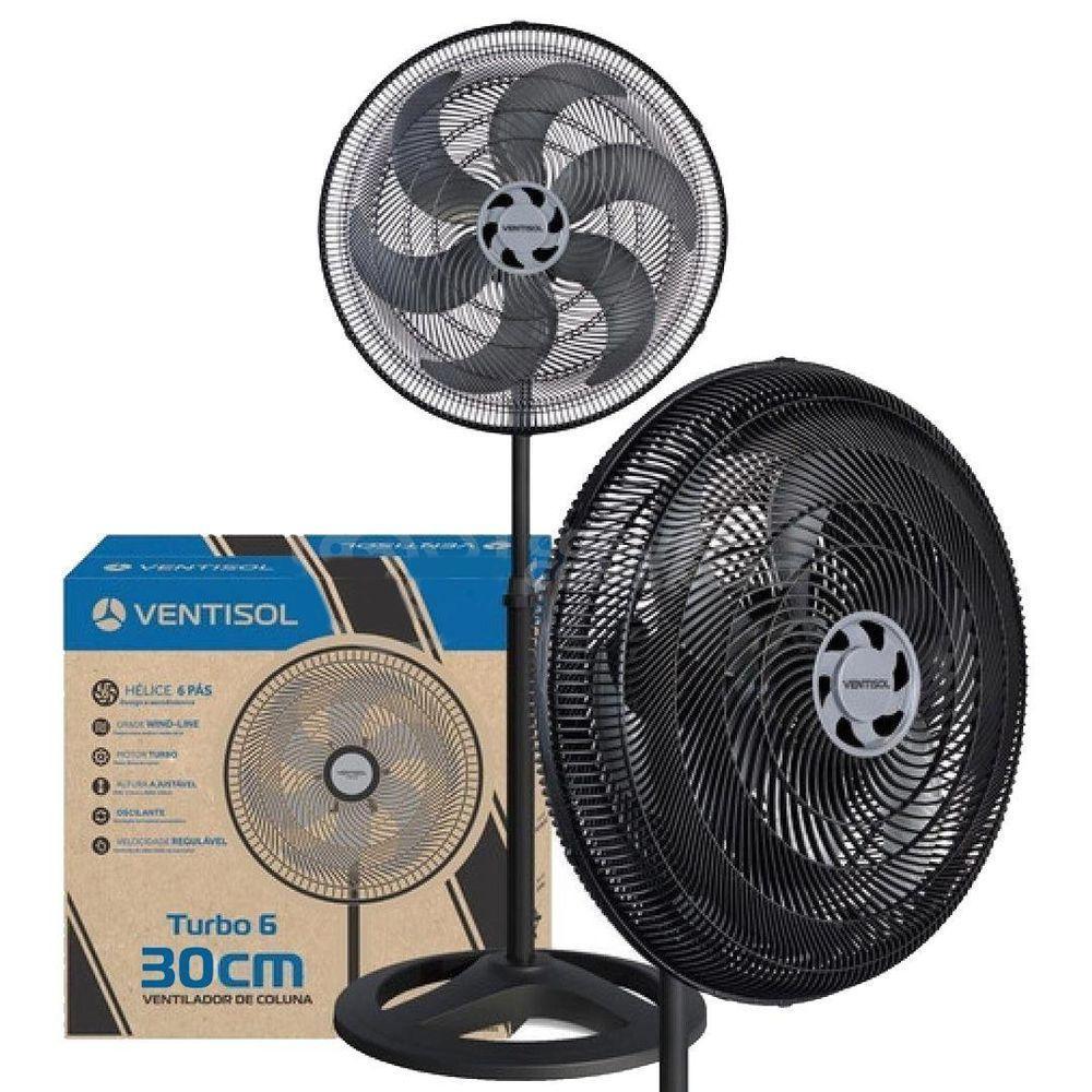 Ventilador Coluna 30cm Com 6 Pás 127v Turbo 6 Ventisol - 2
