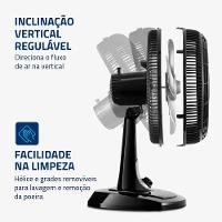 Ventilador De Mesa Mondial 30cm 6 Pás Turbo VT-30-NB Preto Prata 220V - 2