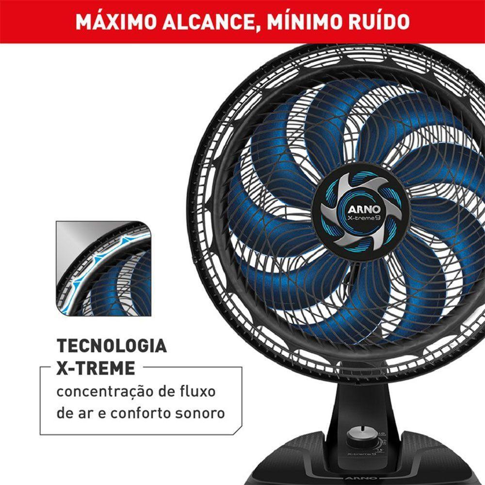 Ventilador De Mesa Arno X-Xreme 9 40Cm 9 Pás 160W VE90 Preto 110V - 2