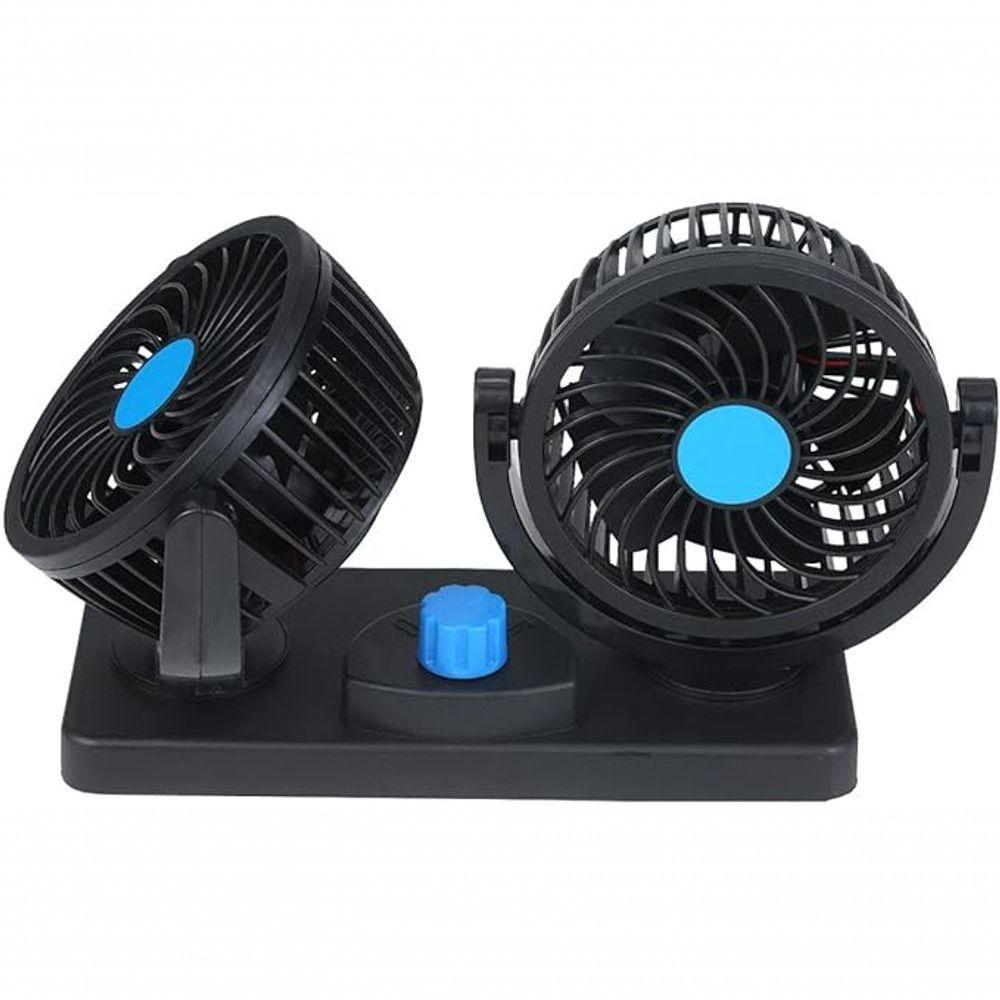 Ventilador Automotivo Mini Portátil 12v Giratório Cabeça Dup - 4