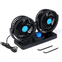 Ventilador Automotivo Mini Portátil 12v Giratório Cabeça Dup - 3
