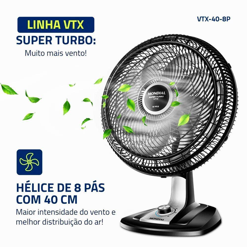 Ventilador De Mesa Mondial Turbo 8 Pás VTX-40-8P 110V - 2