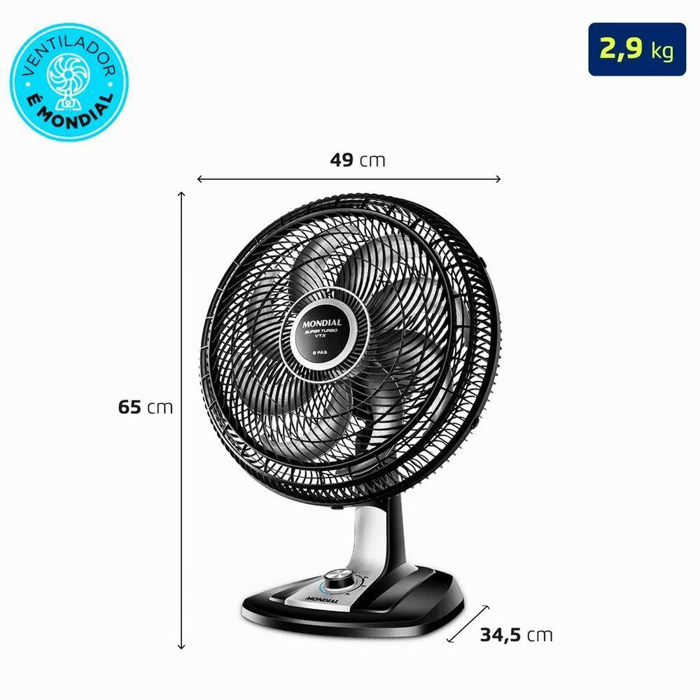 Ventilador De Mesa Mondial Turbo 8 Pás VTX-40-8P 110V - 6