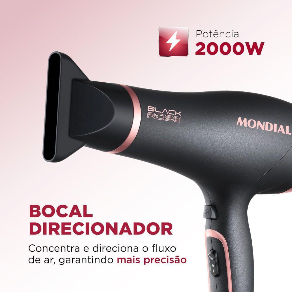 Secador De Cabelos Mondial Preto/Golden Rose 2000W SC-37-BI Bivolt - 3