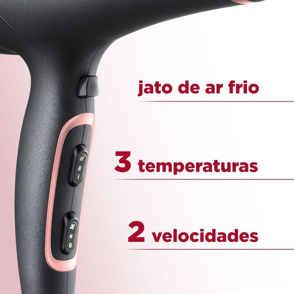 Secador De Cabelos Mondial Preto/Golden Rose 2000W SC-37-BI Bivolt - 4