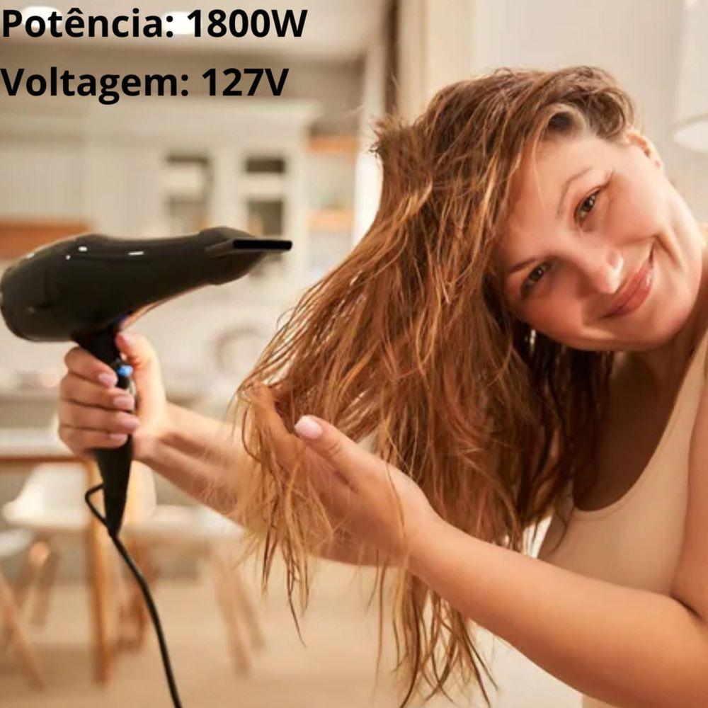 Secador De Cabelo Profissional 1800w 127v - Preto - 2