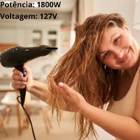 Secador De Cabelo Profissional 1800w 127v - Preto - 2