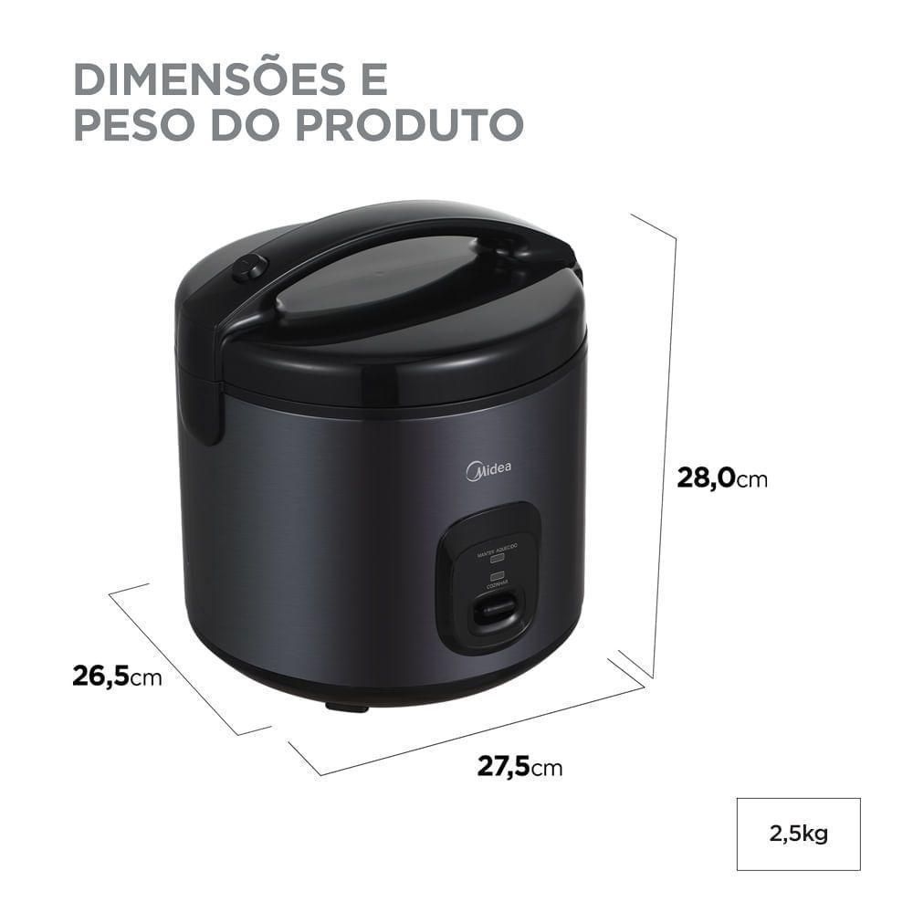 Panela de Arroz Elétrica 5L Preta Midea PAE50P1 - 110V - 9