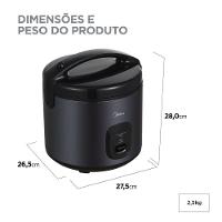 Panela de Arroz Elétrica 5L Preta Midea PAE50P1 - 110V - 9