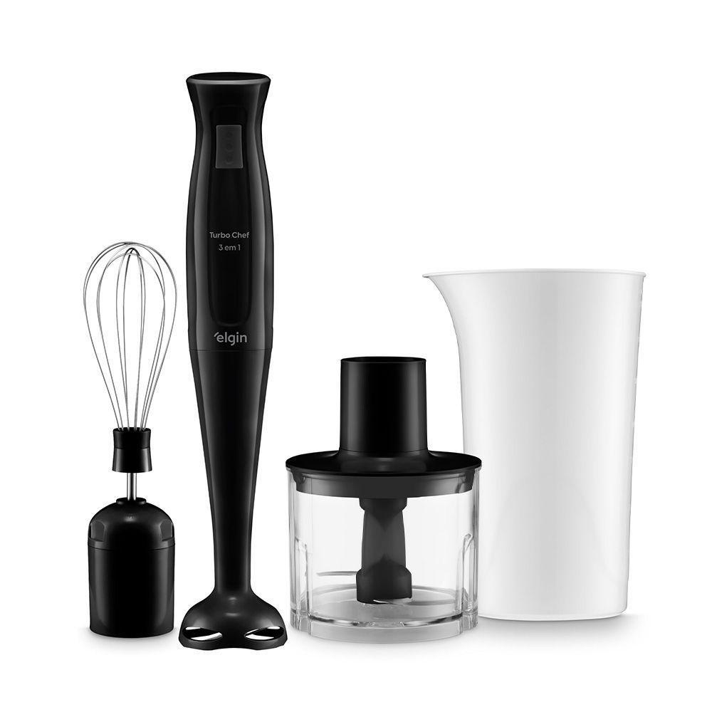 Mixer Turbo Chef 3 em 1 Preto - Mistura, Tritura e Bate 200W 220V - 1