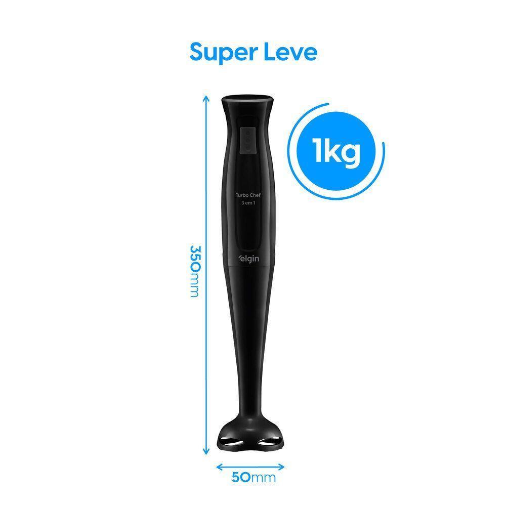 Mixer Turbo Chef 3 em 1 Preto - Mistura, Tritura e Bate 200W 220V - 3