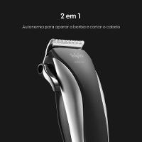 Máquina De Cortar Cabelo Studio Men - 2 Em 1 Cabelo E Barba Lâminas Em Aço Inox Acessórios 220V