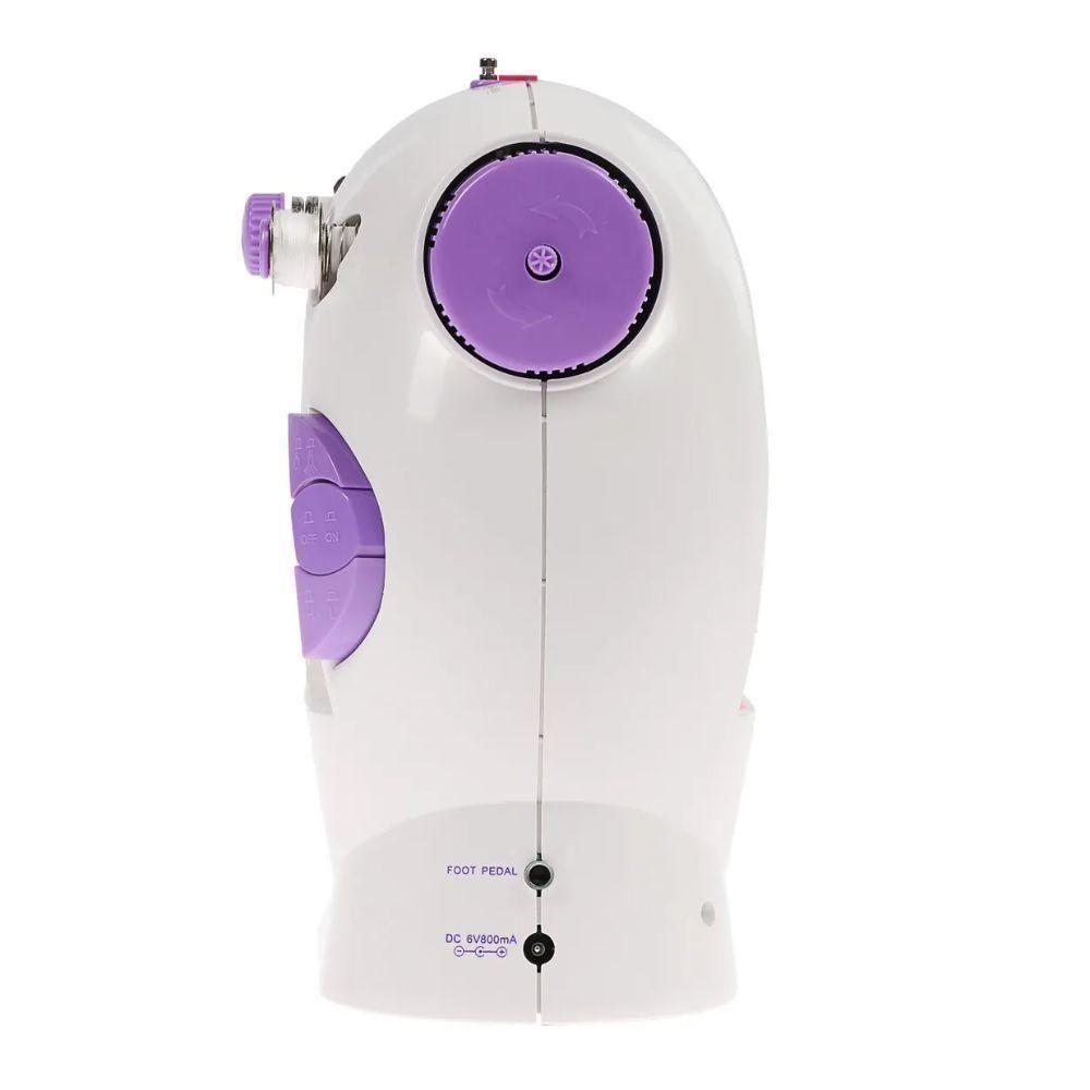 Mini Maquina De Costura Eletrica Bivolt Portatil Reta Com Pedal Kit Bobinas Agulha Domestica - 7