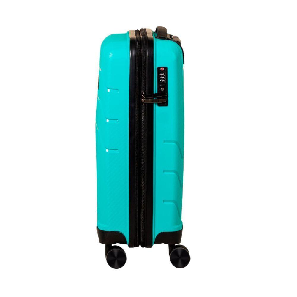 Mala Pequena De Bordo Navegat Expansível Turquesa Rodas Duplas Cadeado Tsa Polipropileno - 4