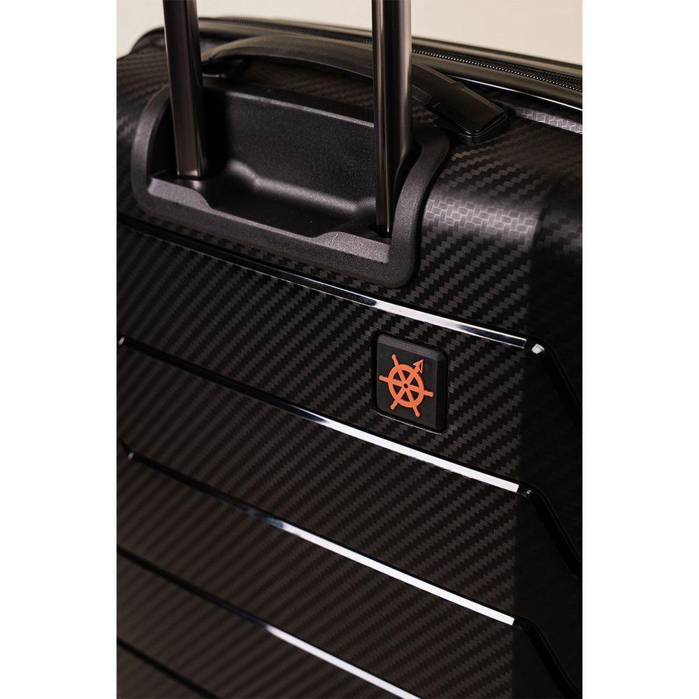 Mala Pequena De Bordo Navegat Expansível Preta Rodas Duplas Cadeado Tsa Polipropileno - 6