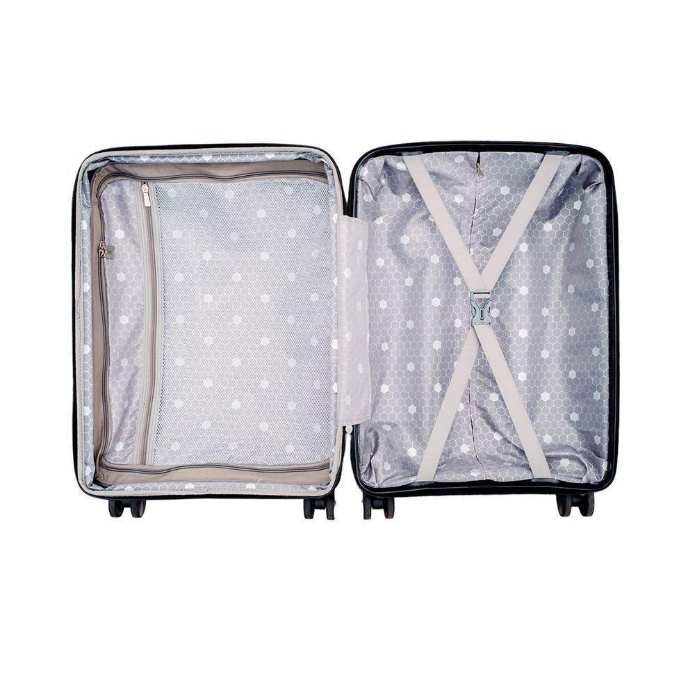 Mala Pequena De Bordo Navegat Expansível Preta Rodas Duplas Cadeado Tsa Polipropileno - 7