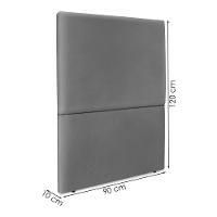 Cabeceira Solteiro 90 Cm Com Frame Luna Corino Cinza Artte Cinza - 3