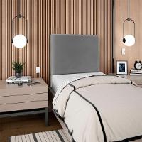 Cabeceira Solteiro 90 Cm Com Frame Luna Corino Cinza Artte Cinza - 8