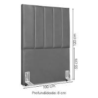 Cabeceira Solteiro 100 Cm Com Frame Dalia Corino Cinza Artte Cinza