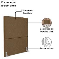 Cabeceira Solteiro 100 Cm Com Frame Luna Linho Marrom Artte Marrom