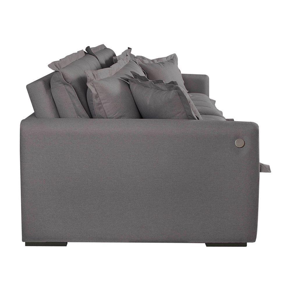 Sofá Retrátil E Reclinável Iris 1,60m Linho Cor Grafite 2342 Usb Com Kit Usb - 7