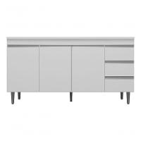 Balcão Gabinete Multiuso Andreia 160cm Cor Branco - 2