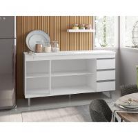 Balcão Gabinete Multiuso Andreia 160cm Cor Branco - 3