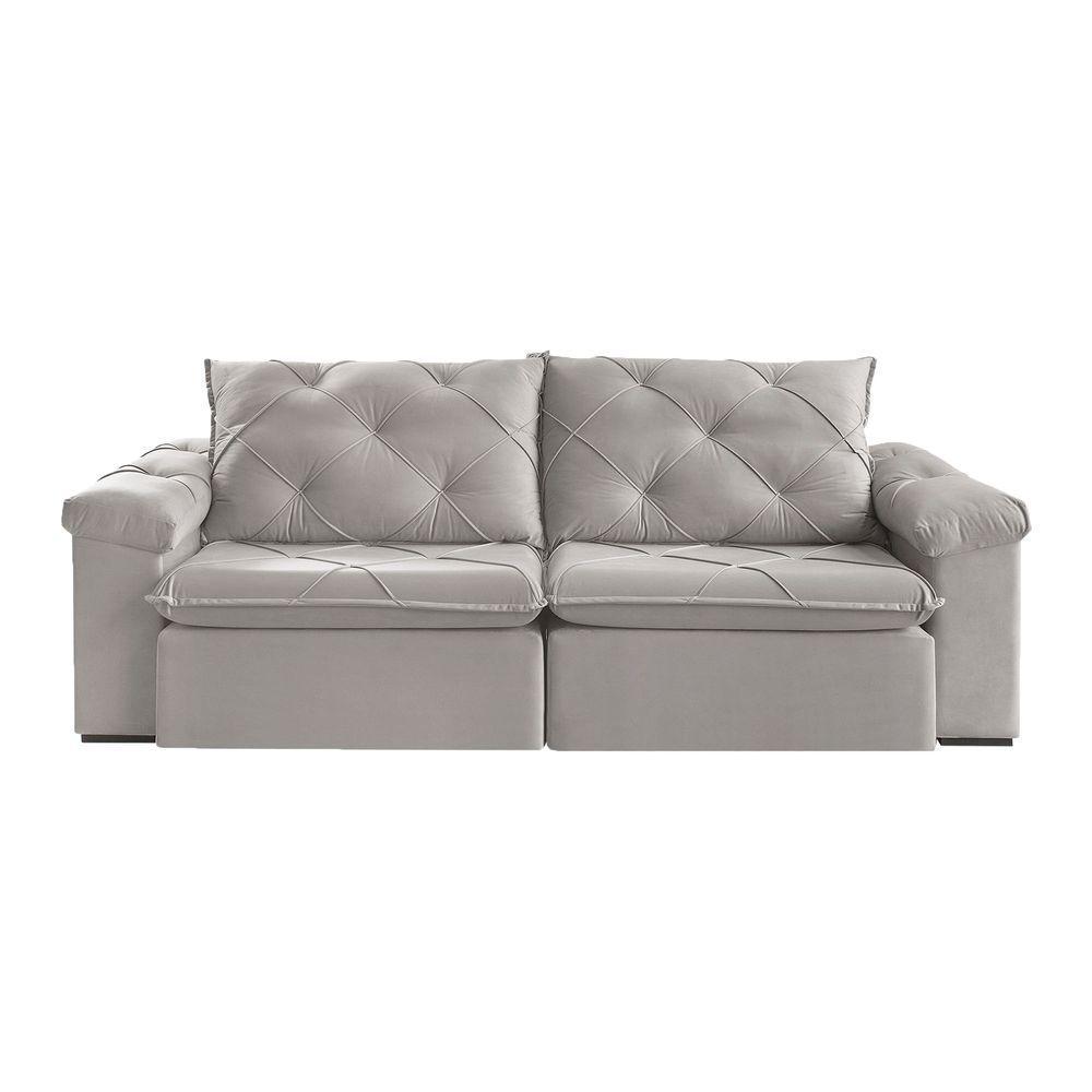 Sofá Retrátil E Reclinável Corniso 2,94m Veludo Cor Cinza 2107 Usb Com Kit Usb - 5