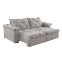 Sofá Retrátil E Reclinável Corniso 2,94m Veludo Cor Cinza 2107 Usb Com Kit Usb - 7