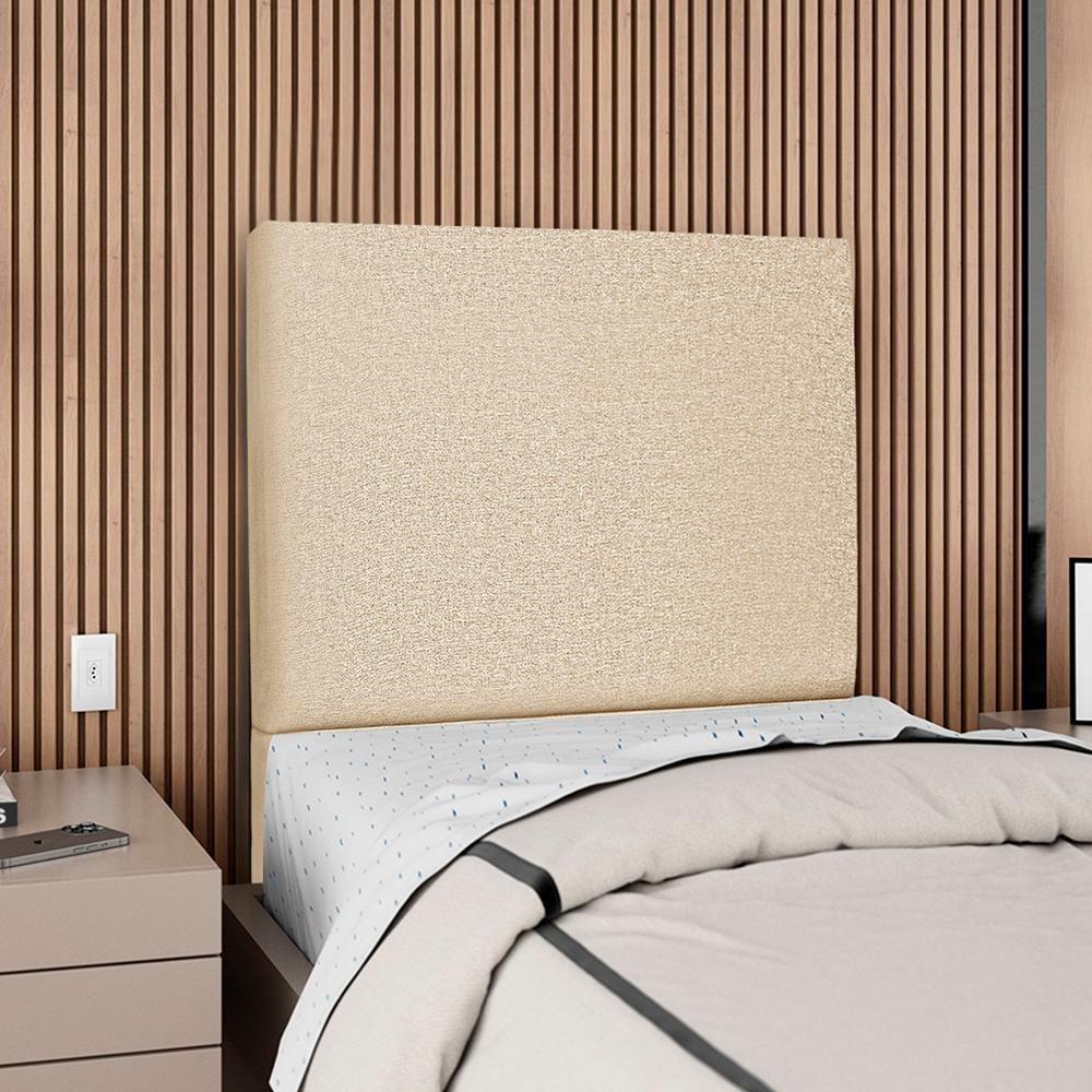 Cabeceira Solteiro 100 Cm Com Frame Luna Linho Bege Artte Bege - 2