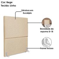 Cabeceira Solteiro 100 Cm Com Frame Luna Linho Bege Artte Bege