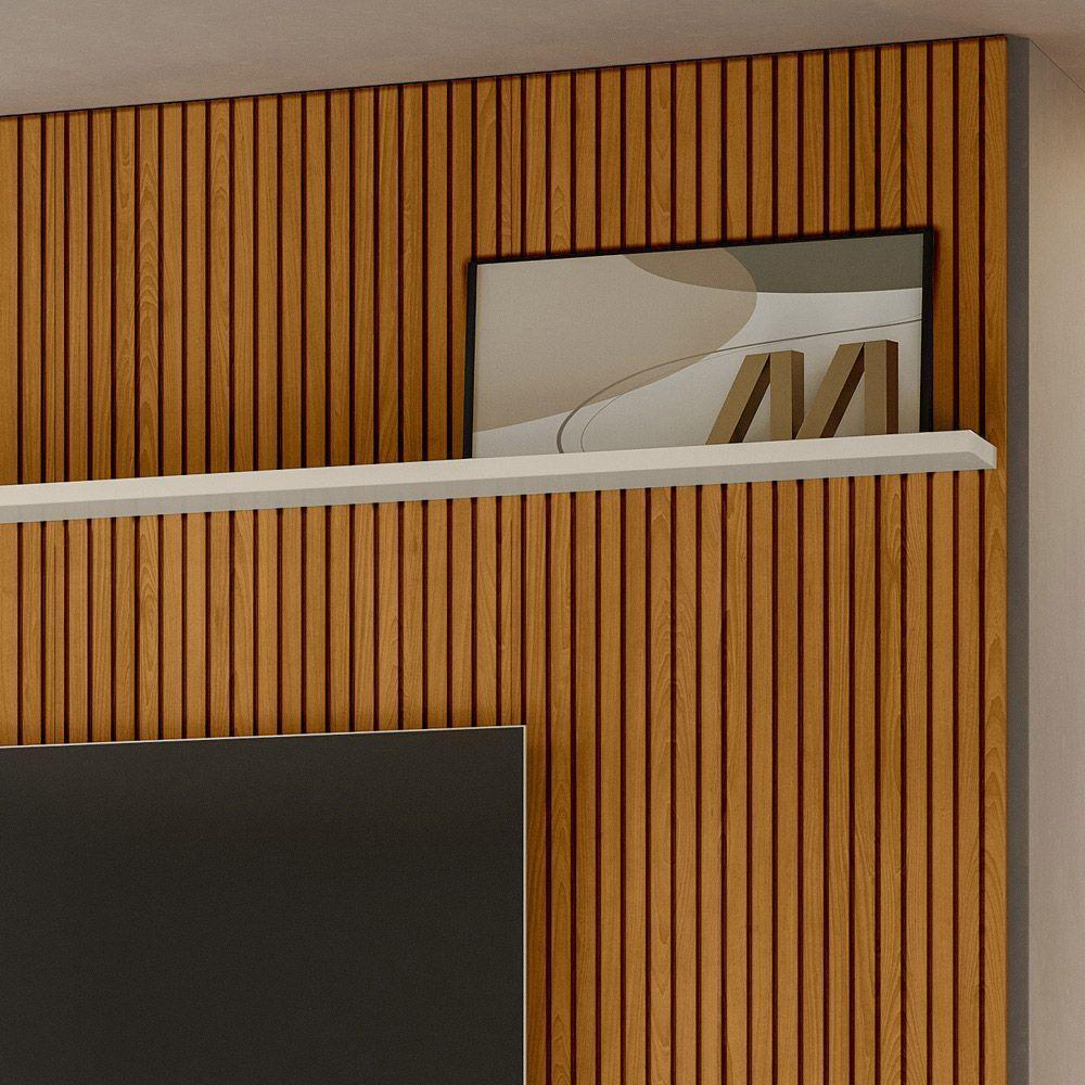 Painel Tv 75 Pol 238cm Ripado Para Sala Kalven M20 - D'rossi Cinamomo E Off White - 4