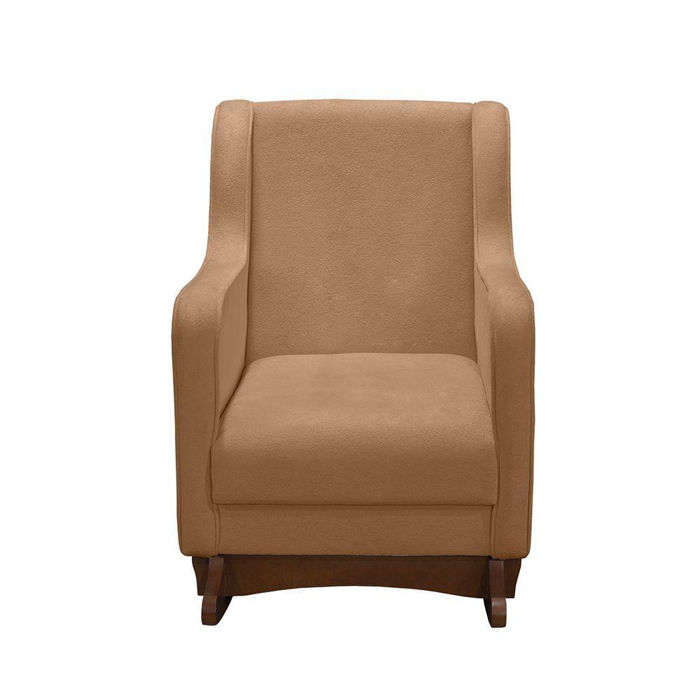 Poltrona Amamentação E Balanço áquila Plus - Boucle Ocre C/ Puff - Anjo De Casa - 2