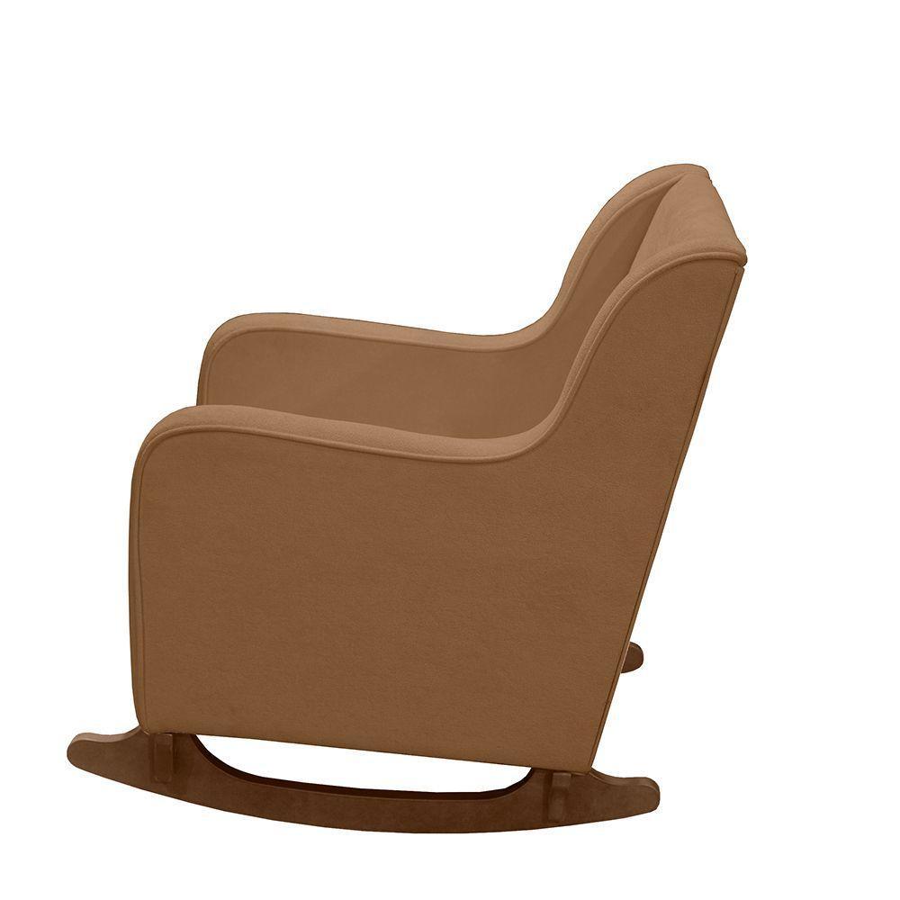 Poltrona Amamentação E Balanço áquila Plus - Boucle Ocre C/ Puff - Anjo De Casa - 4