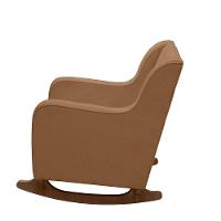 Poltrona Amamentação E Balanço áquila Plus - Boucle Ocre C/ Puff - Anjo De Casa