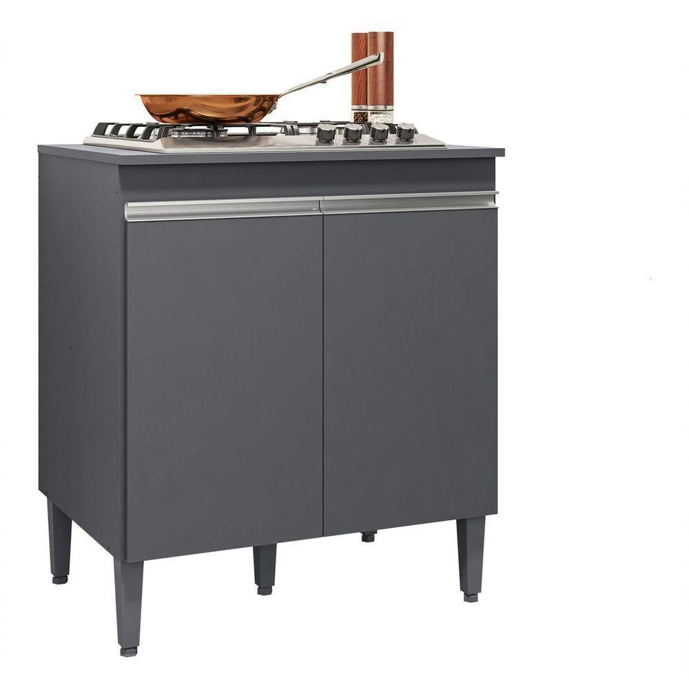 Balcão Gabinete Cooktop P/ Cozinha Andreia 4 Ou 5 Bocas Cor Cinza-escuro - 1