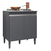 Balcão Gabinete Cooktop P/ Cozinha Andreia 4 Ou 5 Bocas Cor Cinza-escuro - 1